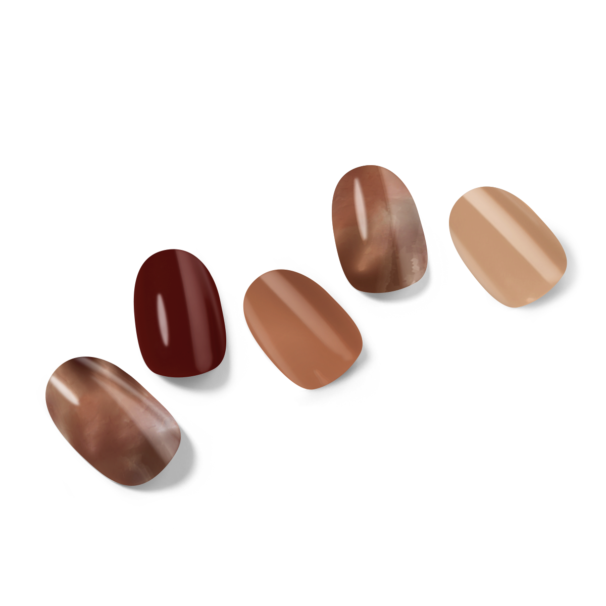 Brown Sugar Swirl Semi-Cured Gel Nail