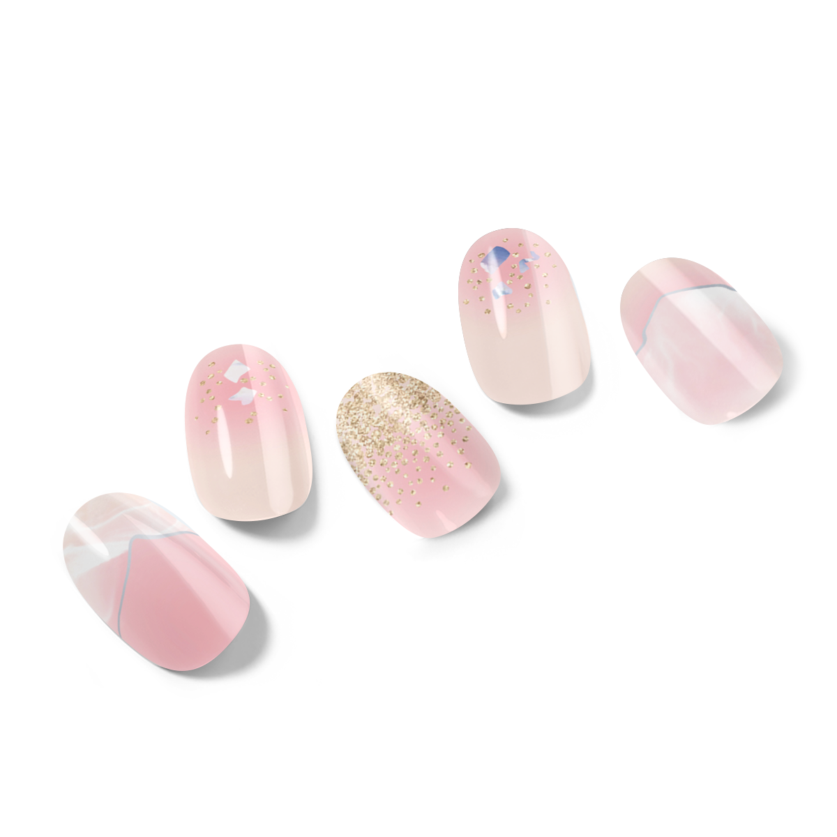 Blush Sparkle Semi-Cured Gel Nail Stickers