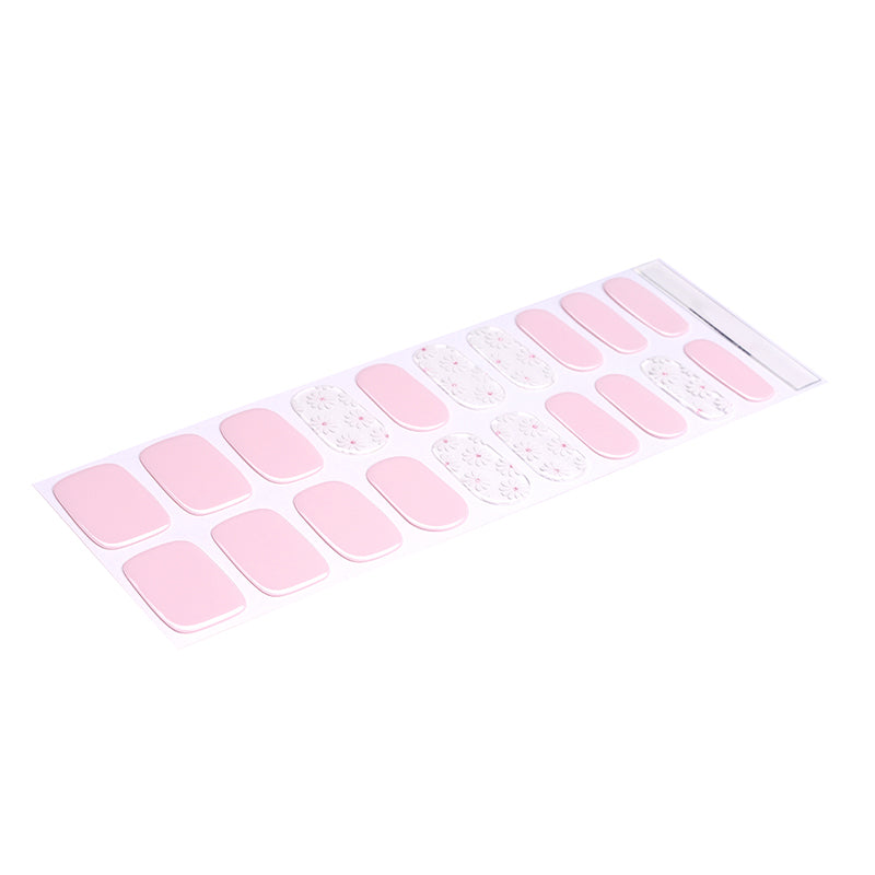 Rosy Glimmer Semi-Cured Gel Nail Stickers