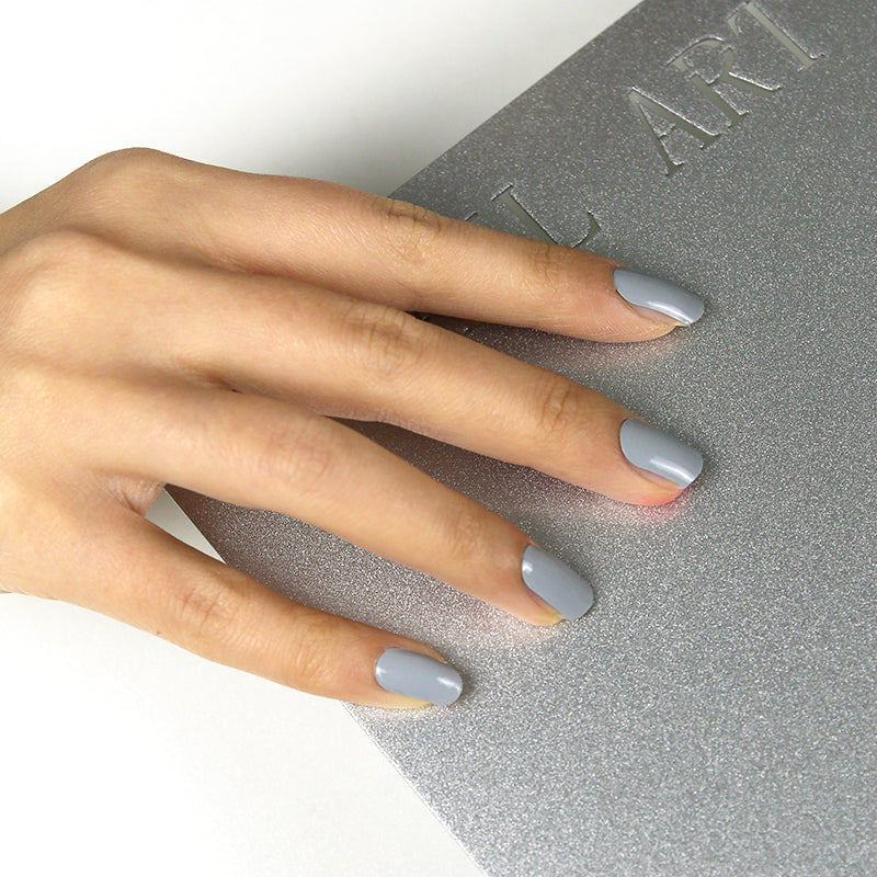 Blue Grey Semi-Cured Gel Nail