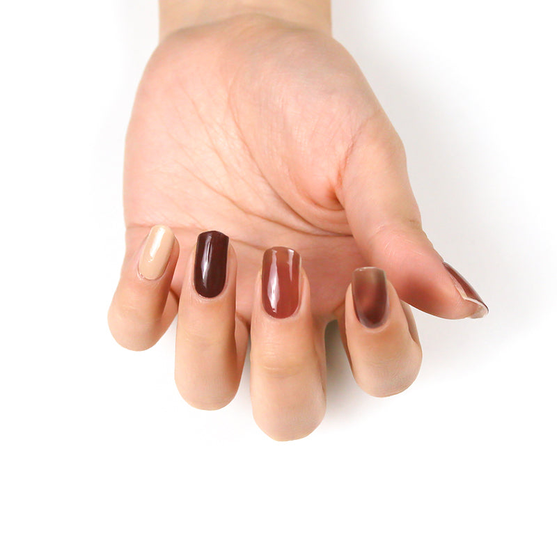 Brown Sugar Swirl Semi-Cured Gel Nail