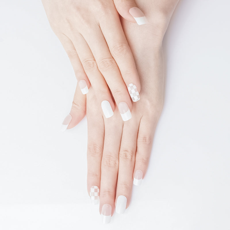 White Chic Mix Semi-Cured Gel Nail