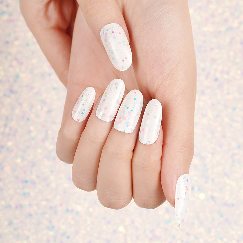 Snow Sparkle Semi-Cured Gel Nail