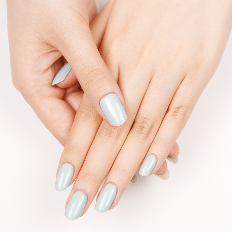 Frosted Aqua Semi-Cured Gel Nail